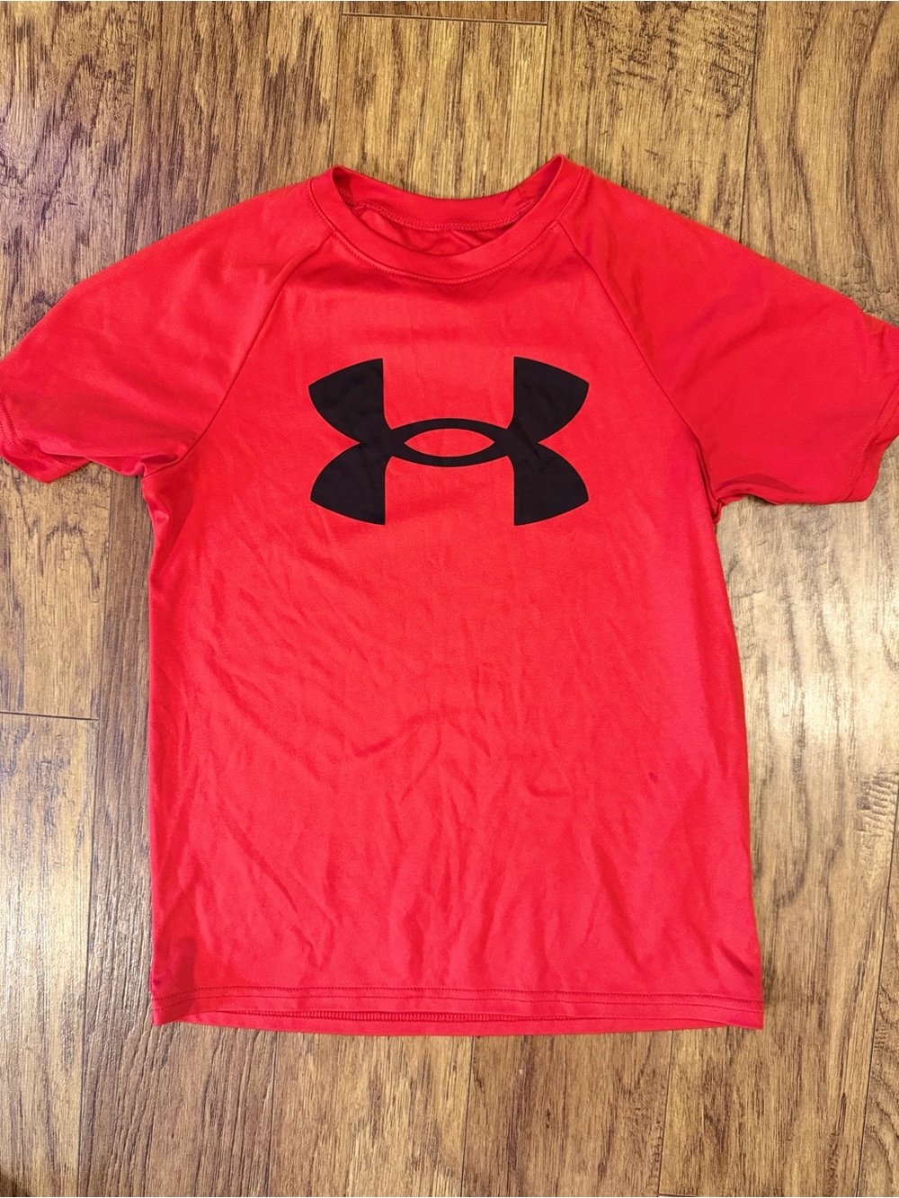 Under Armour Red Short Sleeve Tee with Black Logo